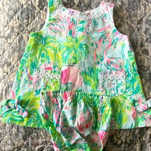 Lily Pulitzer Dress with bloomers for 3-6mo infant. Worn once for pictures.